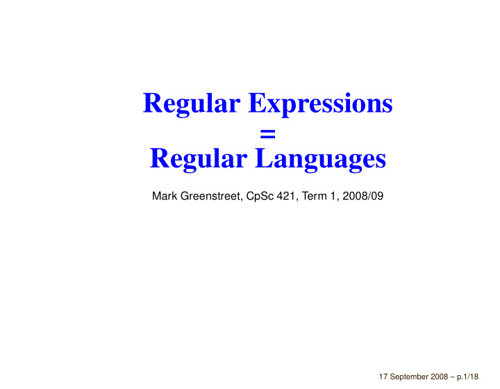 regular expressions regular languages