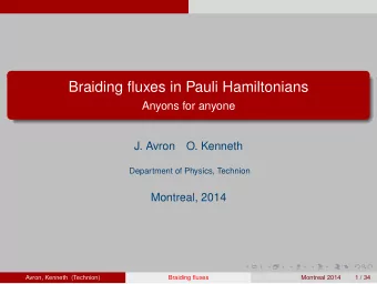 Braiding fluxes in Pauli Hamiltonians  Anyons for anyone  J. Avron  O. Kenneth  Department of