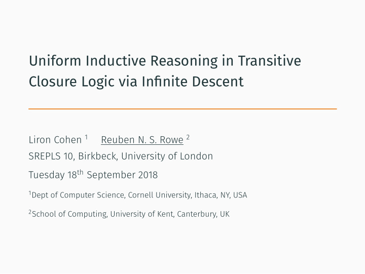 uniform inductive reasoning in transitive closure logic