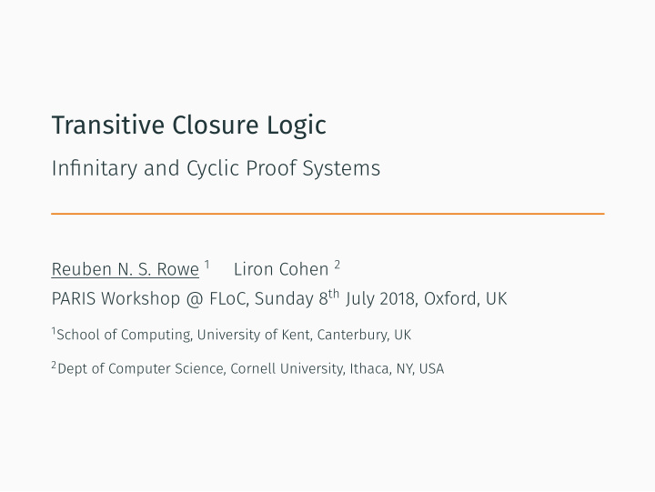 transitive closure logic