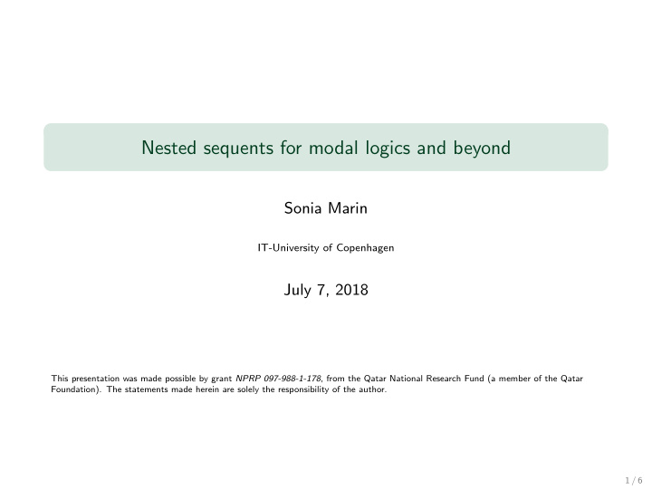 nested sequents for modal logics and beyond