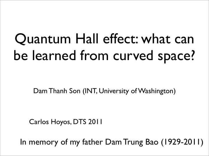 quantum hall effect what can be learned from curved space