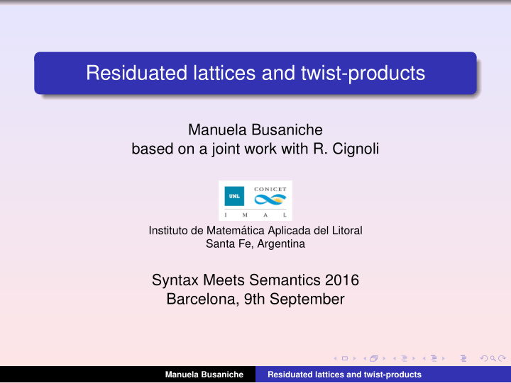 residuated lattices and twist products