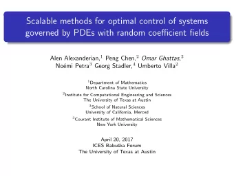 Scalable methods for optimal control of systems  governed by PDEs with random coefficient fields