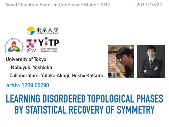 LEARNING DISORDERED TOPOLOGICAL PHASES  BY STATISTICAL RECOVERY OF SYMMETRY