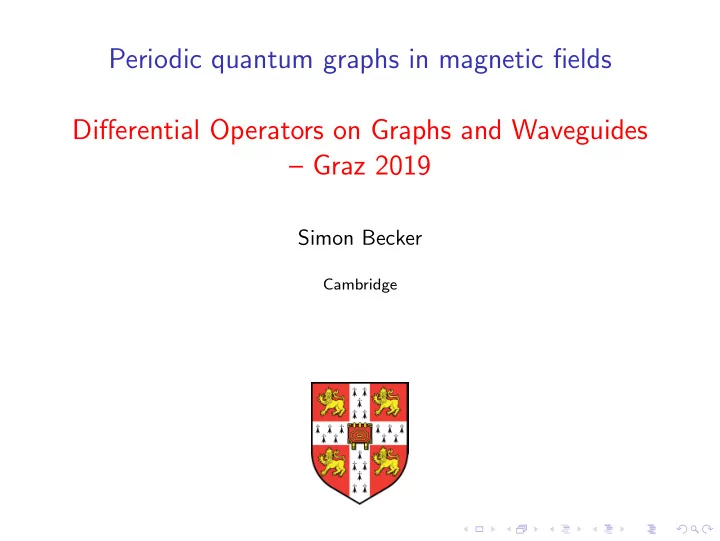 periodic quantum graphs in magnetic fields differential