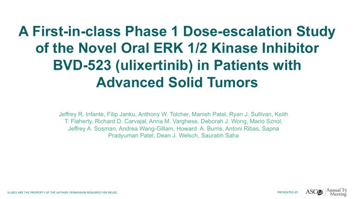 a first in class phase 1 dose escalation study of the