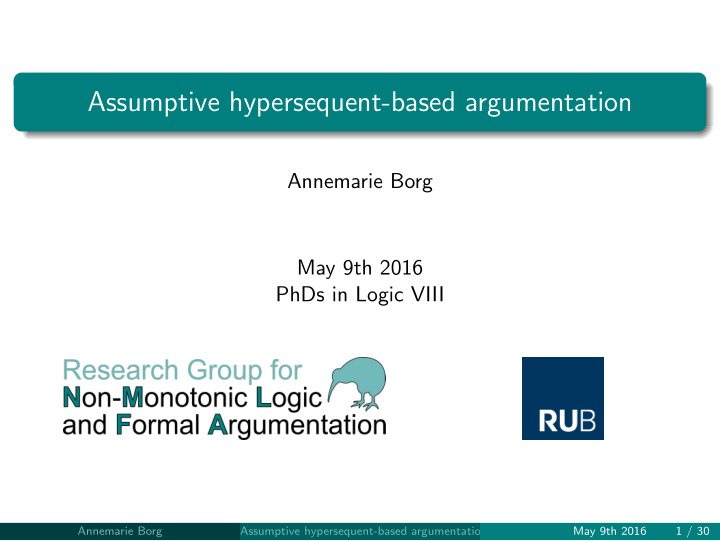 assumptive hypersequent based argumentation