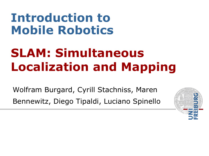 introduction to mobile robotics slam simultaneous