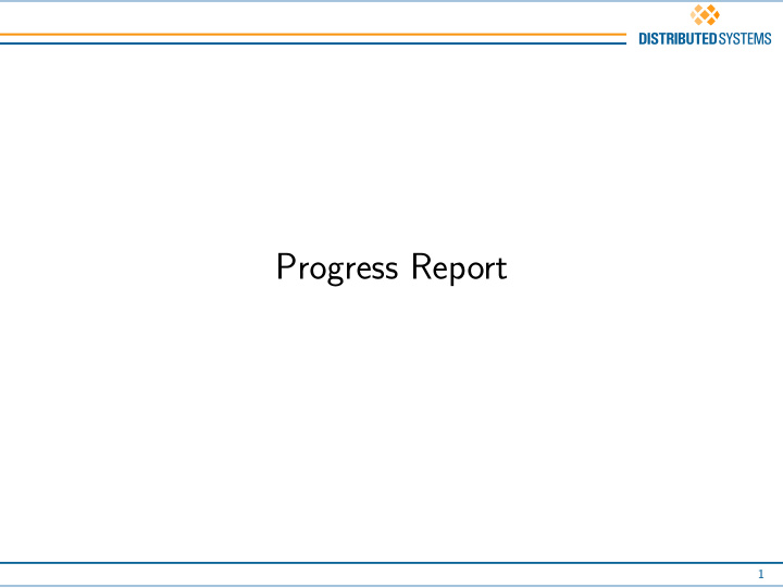 progress report