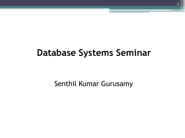 database systems seminar