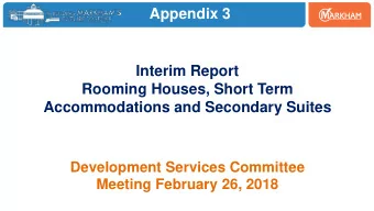 Appendix 3  Interim Report  Rooming Houses, Short Term  Accommodations and Secondary Suites