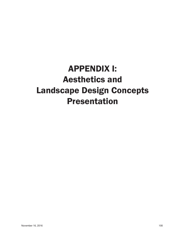 appendix i aesthetics and landscape design concepts