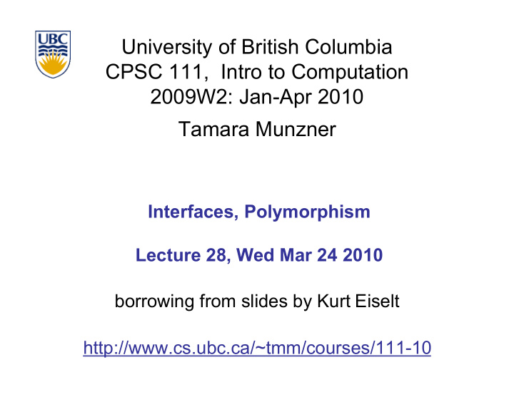 university of british columbia cpsc 111 intro to