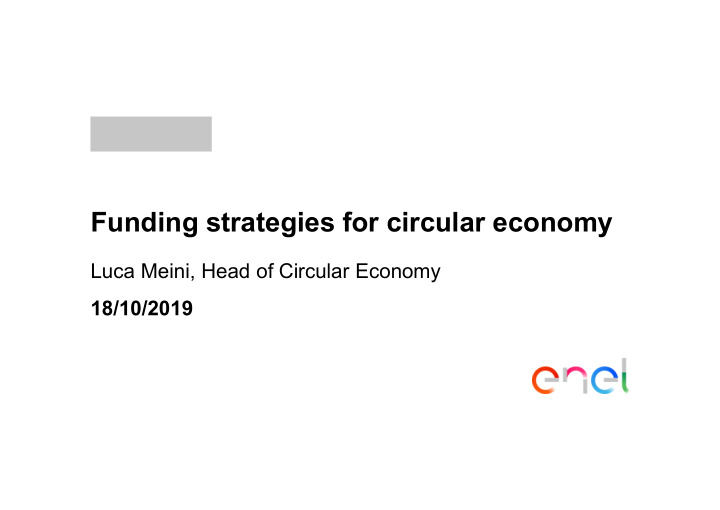 funding strategies for circular economy