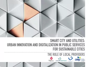 SMART CITY AND UTILITIES:  URBAN INNOVATION AND DIGITALIZATION IN PUBLIC SERVICES  FOR SUSTAINABLE