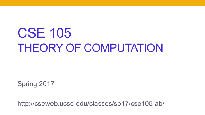 cse 105