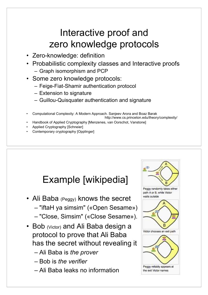 interactive proof and zero knowledge protocols