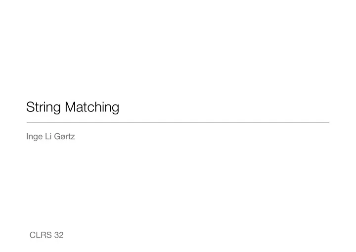 string matching