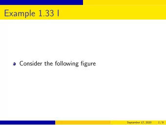 Example 1.33 I  Consider the following figure  September 17, 2020  1 / 9  Example 1.33 II  0    0