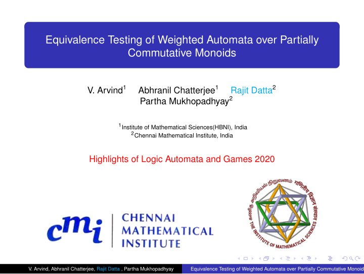 equivalence testing of weighted automata over partially