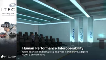 Human Performance Interoperability  Using cognitive and behavioral analytics in immersive, adaptive