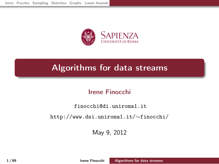 algorithms for data streams