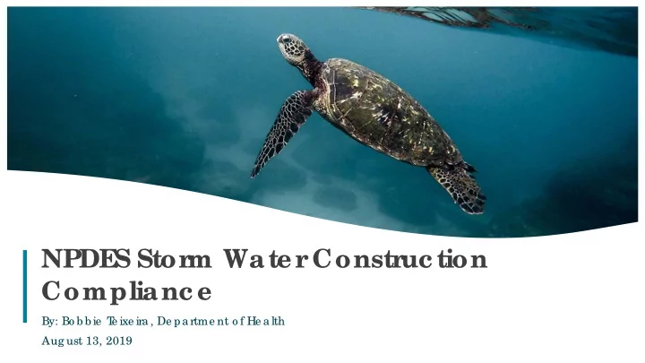 npde s stor m water constr uc tion complianc e