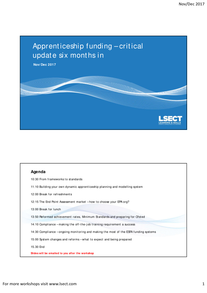 apprenticeship funding critical update six months in
