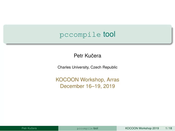 pccompile tool