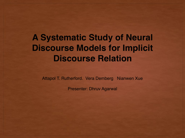 a systematic study of neural discourse models for