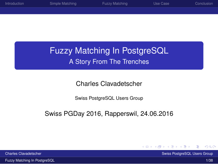 fuzzy matching in postgresql