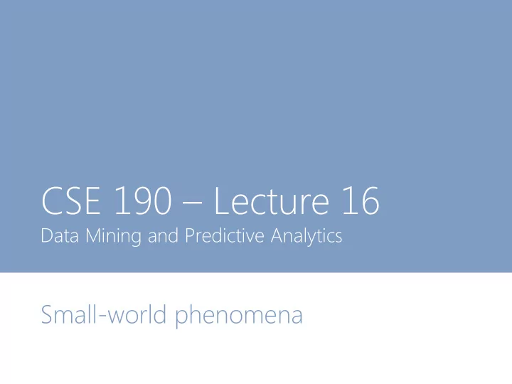 cse 190 lecture 16