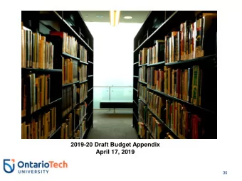 2019-20 Draft Budget Appendix  April 17, 2019  30  Appendix contents  Accounting policies