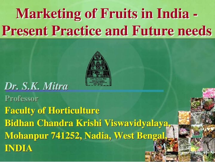 marketing of fruits in india marketing of fruits in india