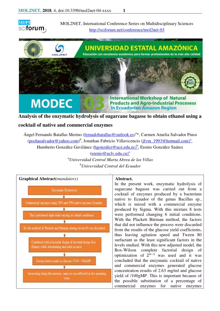 analysis of the enzymatic hydrolysis of sugarcane bagasse