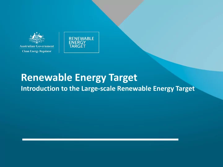 renewable energy target