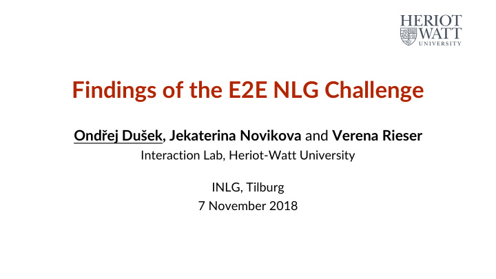 findings of the e2e nlg challenge