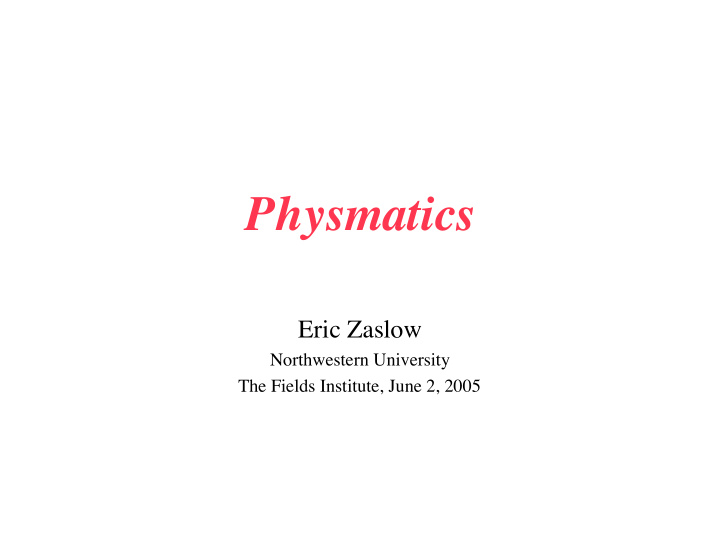 physmatics