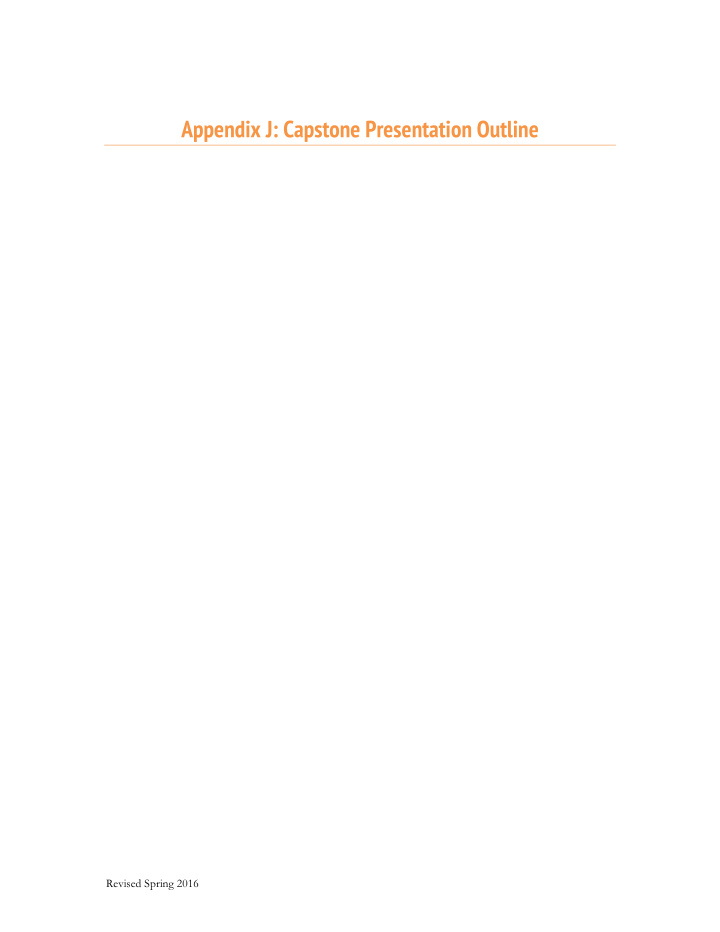 appendix j capstone presentation outline
