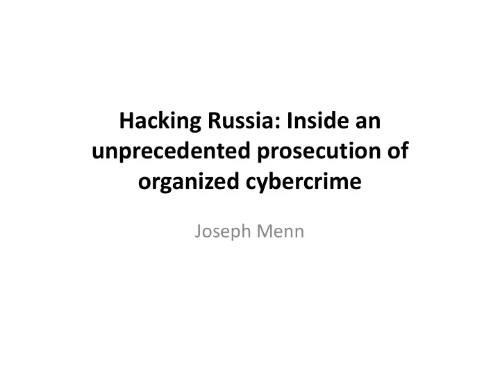 hacking russia inside an hacking russia inside an