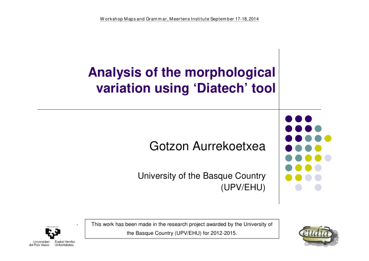 analysis of the morphological variation using diatech tool