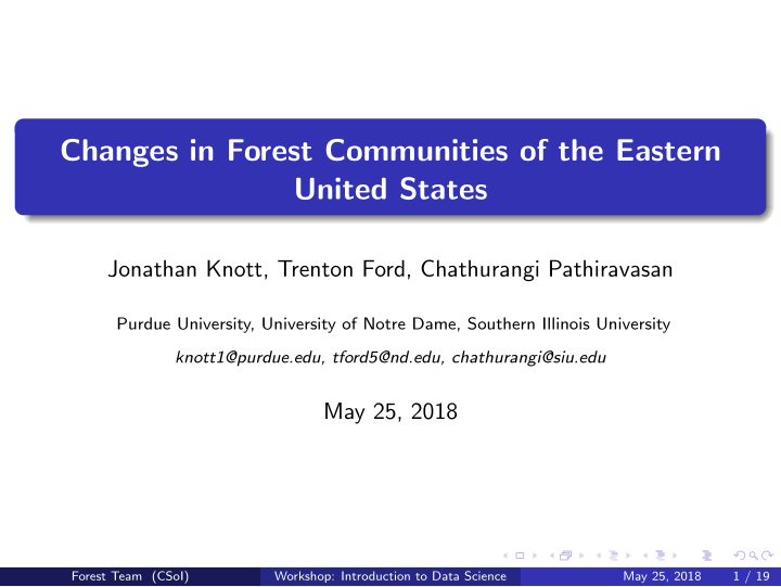 changes in forest communities of the eastern united states