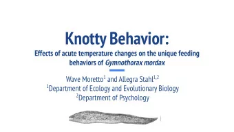 Knotty Behavior:  Effects of acute temperature changes on the unique feeding behaviors of