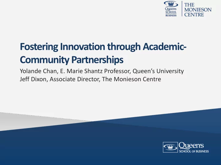 fostering innovation through academic community