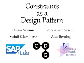 Const4aints  as a  Desig7 Pa9er7  Hesam Samimi          Alessandro War0h  Mahdi Eslamimehr