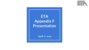 ETA  Appendix F  Presentation  April 17, 2019  Appendix F  -  Percent Increase applied to Appendix