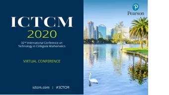 VIRTUAL CONFERENCE  ictcm.com | #ICTCM  SERVICE LEARNING IN  MATHEMATICS EDUCATION  DR. KIMBERLY