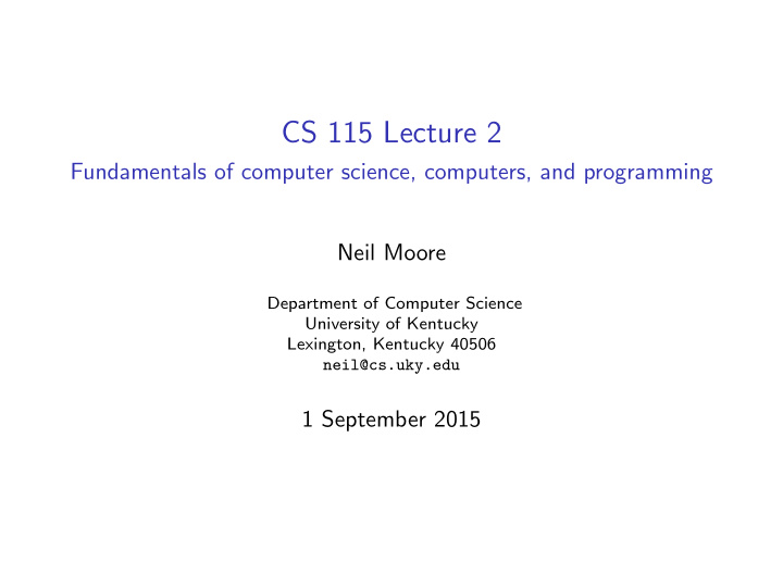 cs 115 lecture 2