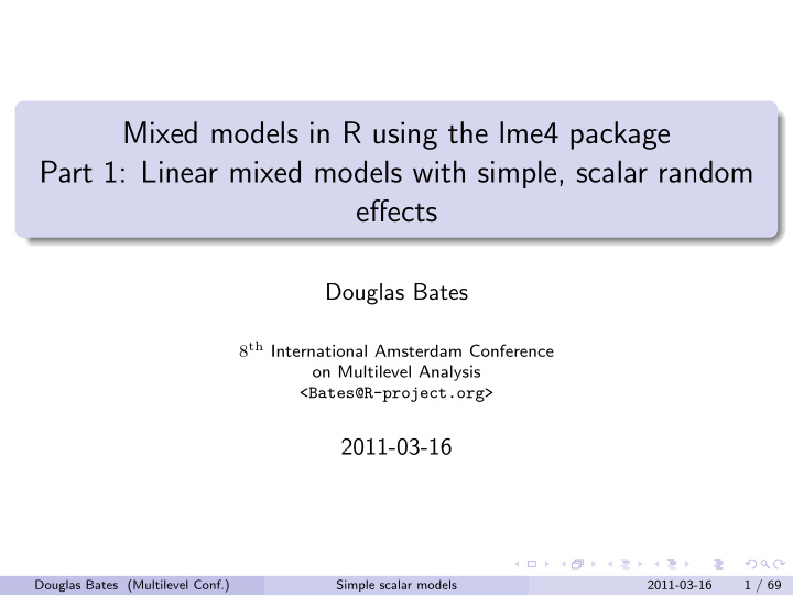 mixed models in r using the lme4 package part 1 linear